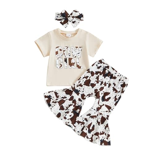 Gaono Toddler Baby Girl Hunting Camo Outfits Mallard Duck Print T-shirt Camouflage Flare Pants Set Bow Bell Bottom Outfit
