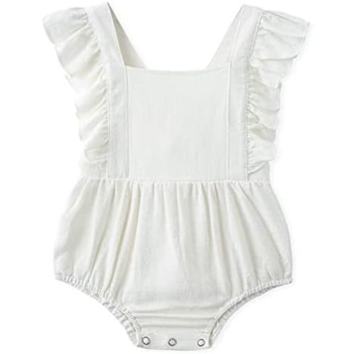 Simplee kids Baby Boys Girls Ruffle Romper Summer Outfit Jumpsuit Linen Bodysuits