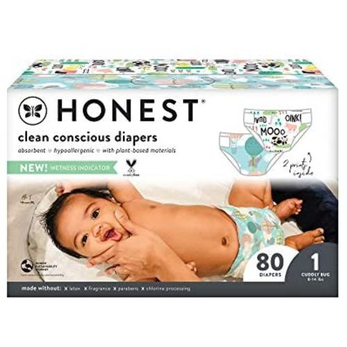 The Honest Company Clean Conscious Diapers, Above It All + Barnyard Babies, Size 1, 80 Count Club Box