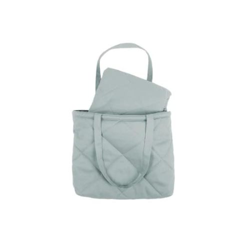 Snuggle Me® 2-in-1 Baby Play Mat - 100% Organic Cotton Baby Mat for Floor Play, Quilted, Foldable Playmat with Matching Tote Bag Included, Safety Certified & Machine Washable (37" x 37") - Slate