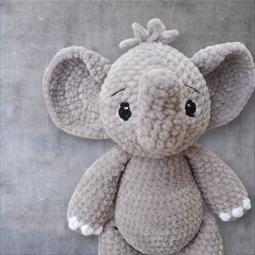 Personalized stuffed Elephant, Soft stuffed animal toy, Baby shower gift, Cuddle Elephant Plushie, Nursery decor