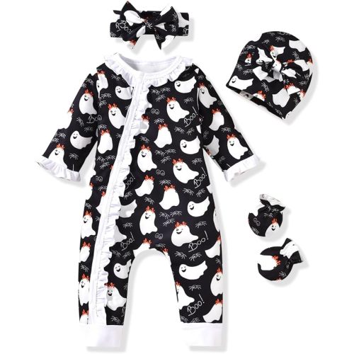Aalizzwell Baby Girls Romper Outfit Fall Winter Clothes with Accessories