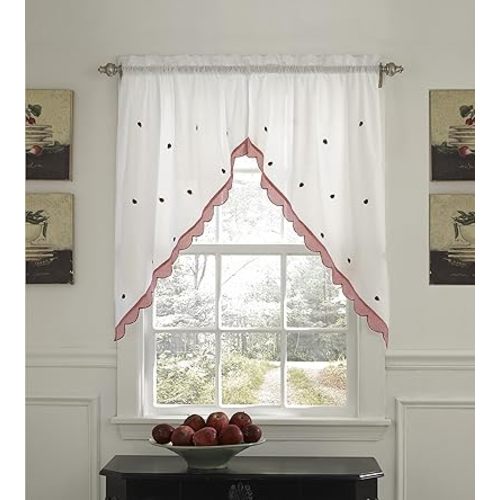 Today's Curtain Ladybug Meadow Swag 38"