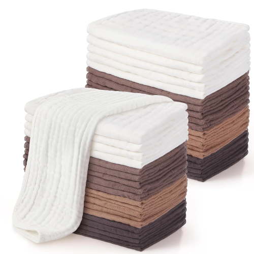Lsupdaol 10 Pcs Large 20 x 10 Inch Burp Cloths Multi Colors Washcloths Baby Burping Cloth Diapers 6 Absorbent Layers Face Towels