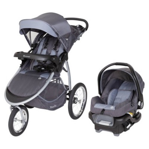 Baby Trend Expedition Race Tec Jogger Travel System – Ultra Gray: Adjustable Handle, Infant Car Seat Compatible, LATCH Compatible, Metal Frame