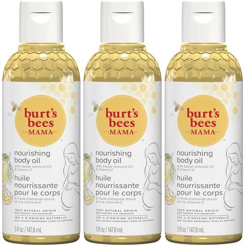 Burt's Bees Mama Body Oil with Vitamin E, 100% Natural Origin, 5 Fluid Ounces, Pack of 3