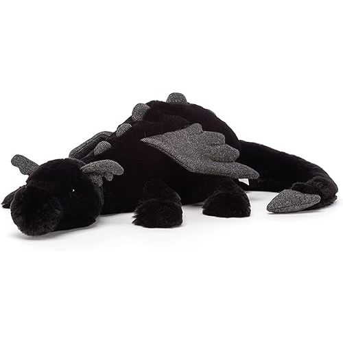 Jellycat Onyx Dragon Stuffed Animal, Large 19.5" | Mythical Plush Toy | Classic Children's Gift | Halloween Plush