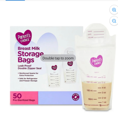 parents choice milk storage bags from Walmart