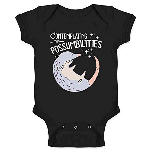 Pop Threads Contemplating the Possum-bilities Funny Animal Pun Infant Baby Boy Girl Bodysuit