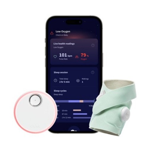 Owlet Dream Sock - FDA-Cleared Smart Baby Monitor with Live Health Readings and Notifications, Color: Mint