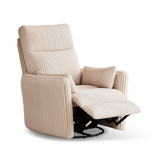 Ebern Designs Sherry Modern Swivel Glider Recliner with Adjustable Backrest & Footrest, Plush Corduroy Upholstery & Reviews | Wayfair