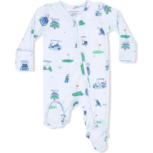 Vintage Golf Carts Blue - 2 Way Zipper Footie