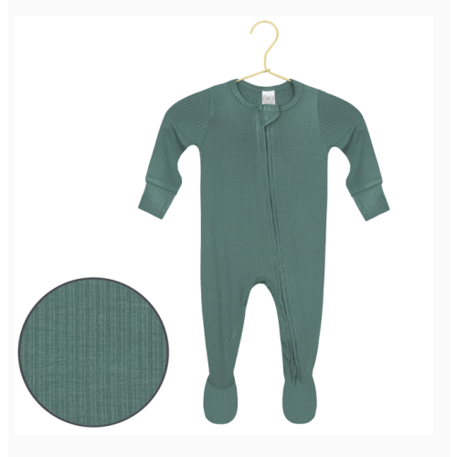 Pierce Ribbed Zipper Footies