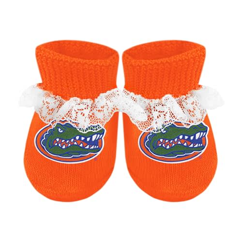 Creative Knitwear College Baby Lace Bootie Sock - Team Logo, Multiple Colors, for Girls (Newborn - 6 Months)