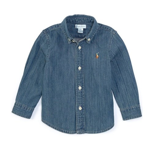 Ralph Lauren Baby Boys Long Sleeve Woven Chambray Sportshirt