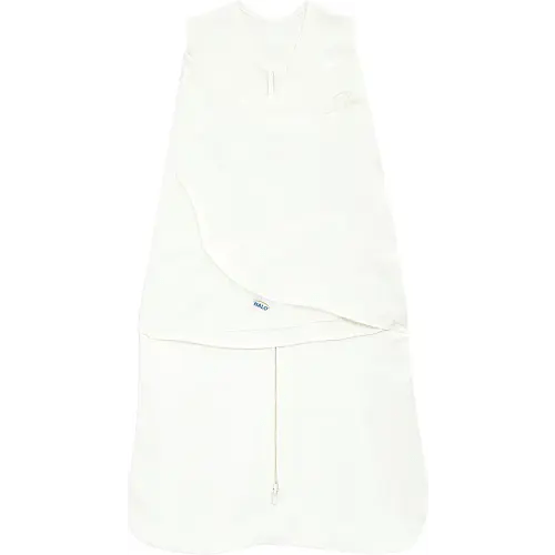 HALO 100% Cotton Sleepsack Swaddle, 3-Way Adjustable Wearable Blanket, TOG 1.5, Natural, Newborn, 0-3 Months