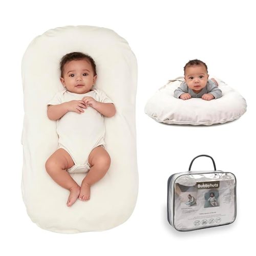 Tumbona para bebé, Snuggle Cozy Me Tumbona infantil para recién nacido de 0 a 12 meses, funda de franela, portátil, transpirable y suave, tumbona nido para bebé para el hogar y viajes, color