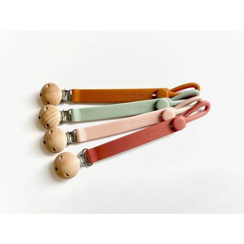 Personalized Silicone Strap Pacifier Clip