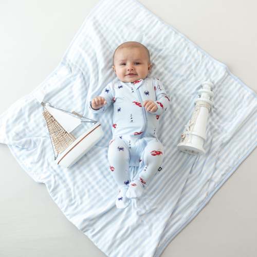 Baby Blanket in Small Mist Stripe 1.0
