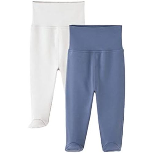 Newborn Infant Baby Boys Girls Soft Cotton High Waist Footed Pants Casual Leggings with Feet