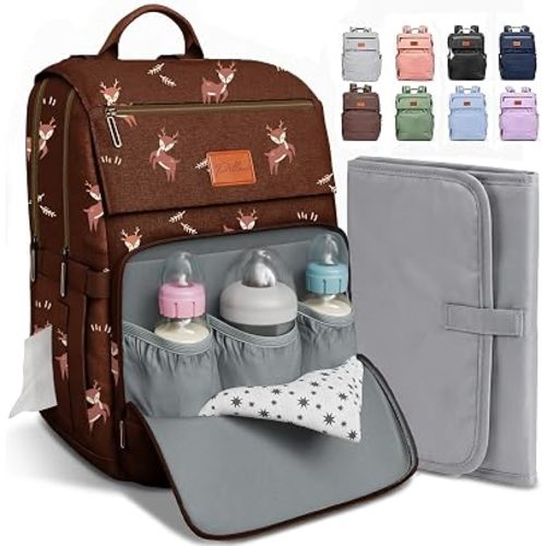 PILLANI Baby Diaper Bag Backpack - Large Bag for Boys & Girls, Waterproof Diaper Backpack - Travel Diaper Bags w/Changing Pad, Baby Registry Search & Shower Gifts - Essentials Must Haves Newborn Stuff