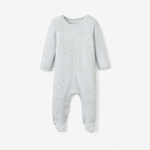 Blue Celestial Organic Cotton Ribbed Baby Jumpsuit – Elegant Baby