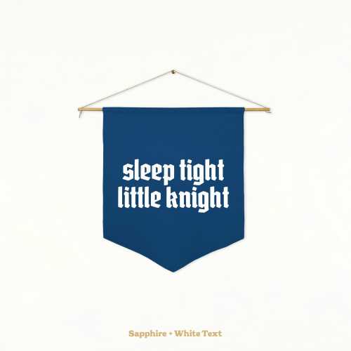 Sleep Tight Little Knight Pennant | Fairy Tale Kids Decor, Knights & Dragons Flag, Medieval Bedroom, Castle Theme, Multiple Colors