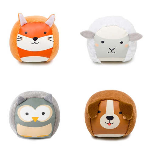 Roly Poly Balls - Set of 4 plush balls - Farm