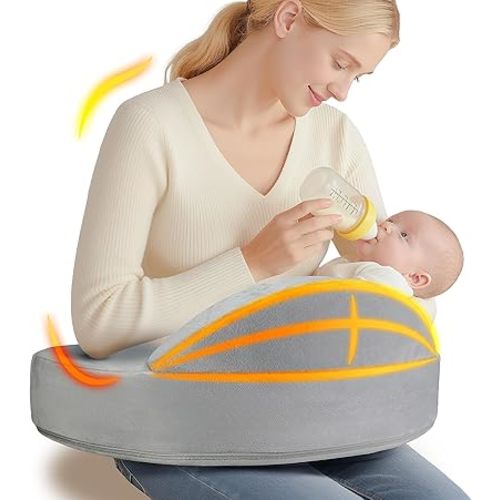 Memory Foam Nursing Pillow - Pioneering Safety Fence-Plus Size Breastfeeding Pillow for Ergonomic Comfort & Support-Easier and Healthier Nursing - Fit for All, Removable Cover