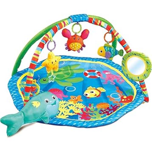 Baby Activity Play Gym Mats Ocean Park with Arches, Activity Toys, Animals Toys (L30 x W30 Inch)
