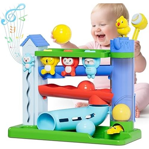 Hammer Montessori Toddler Toys, Interactive Musical Toy for 1-2 Year Old Boys & Girls,STEM Educational Toy with English & Spanish, for Ages 6-9,9-12,12-18,18-24+ Months