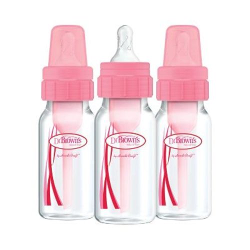 Dr. Brown's Natural Flow Anti-colic Baby Bottle - Pink - 4oz/3pk