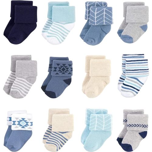 Hudson Baby Baby Girls' Cotton Rich Newborn and Terry Socks