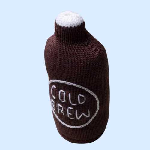 Organic Cotton Cold Brew Coffee Rattle Baby Toy | Estella
