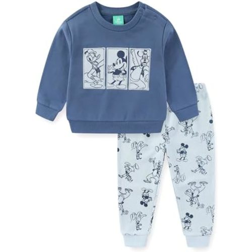 Disney Mickey Mouse and Friends Baby Boys Sweatshirt and Waffle Knit Pants Set for Infants