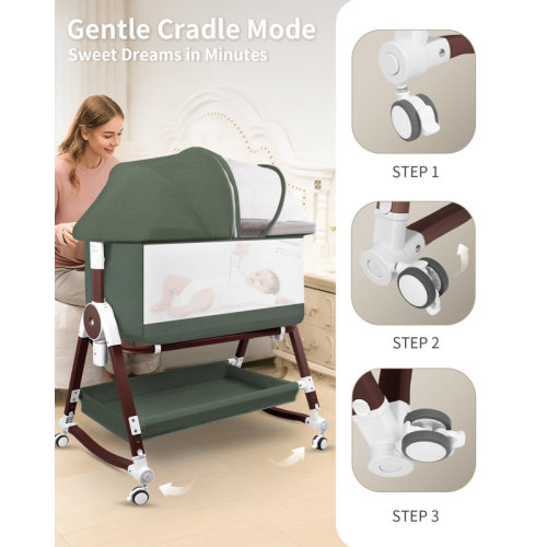 Latitude Run® 4 In 1 Baby Bassinet & Bedside Sleeper,Height-Adjustable Baby Crib With Wheels And Mosquito Net, Easy To Fold Bedside Bassinet For Baby & Reviews | Wayfair