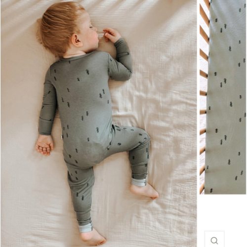 Forest Sage Green Convertible Footie Pajamas | günamüna