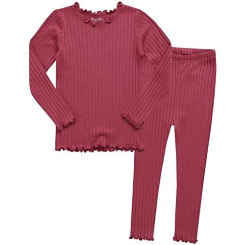 VAENAIT BABY Infant Kids Toddler Junior Girls Soft Comfy Modal Tencel Shirring Sleepwear Pajamas 2pcs Set