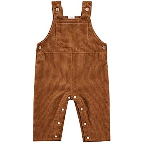 Biayxms Infant Baby Boy Girl Corduroy Overalls Jumpsuit Sleeveless One Piece Suspender Pants Unisex Baby Romper with Pocket