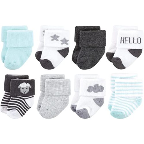 Hudson Baby Baby 8-pack Cotton Rich Newborn and Terry Socks