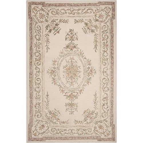 Safavieh Micro-Loop Collection Area Rug - 5' x 8', Ivory & Fuchsia, Handmade Wool, Ideal for High Traffic Areas in Living Room, Bedroom (MLP902R)