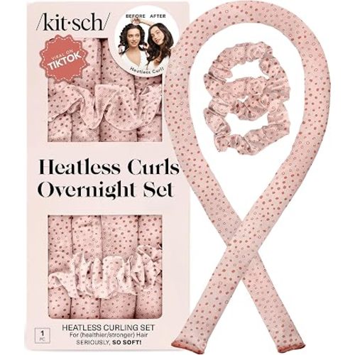 Kitsch Satin Heatless Curls Overnight Set - Micro Dot