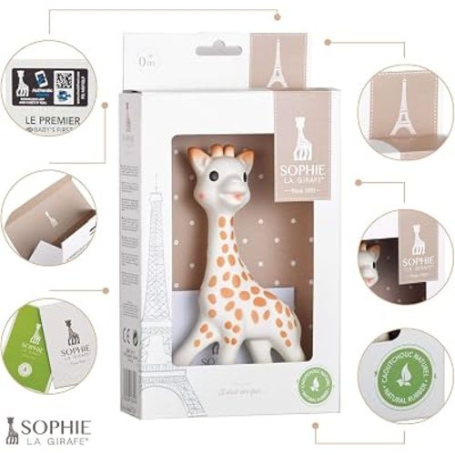 Sophie la girafe Original Teether for Babies, Natural Rubber, Soothes Sore Gums, Easy to Grip, Sensory Development, Classic Toy Since 1961