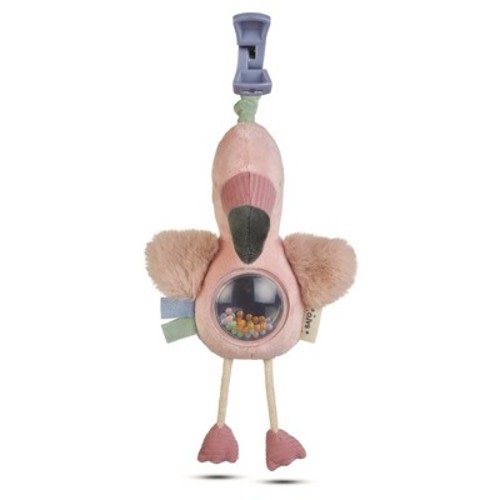 SARO Sensory Jungle Party Mirror Rattle - Flamingo: Developmental & Sensory Activity Toy