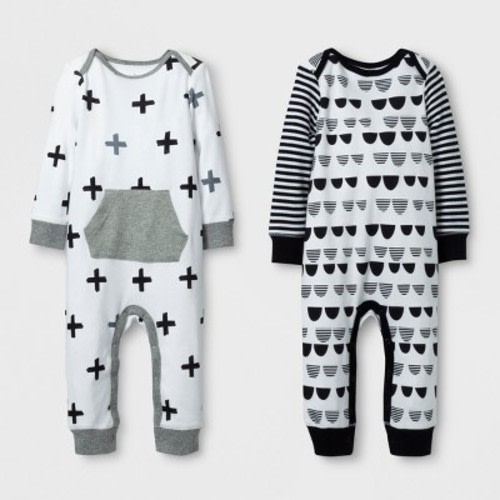 Baby 2pk Coverall Set Cloud Island - Black/White 0-3M