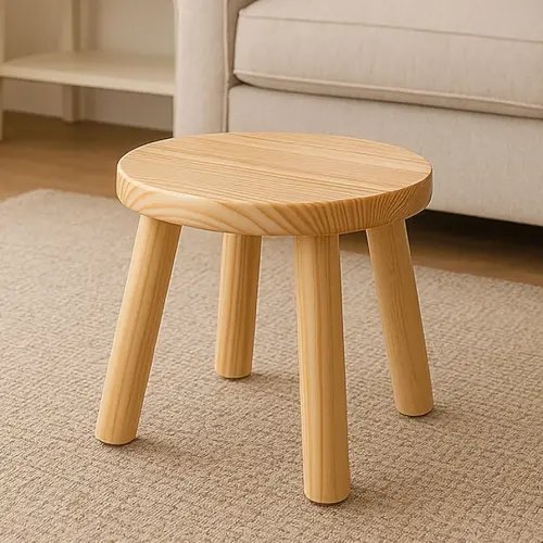 Solid Wood Step Stool for Kids & Adults - Multi-Use Toddler Wooden Stool for Bathroom, Playroom, Living Room,Sturdy 4-Leg Design with Non-Slip Pads,Easy Clean Surface,Easy Assembly (Natural)