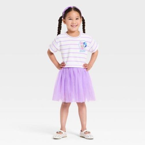 Toddler Girls' 2pc Mickey Mouse & Friends T-Shirt & Tulle Skort Set - Purple 3T
