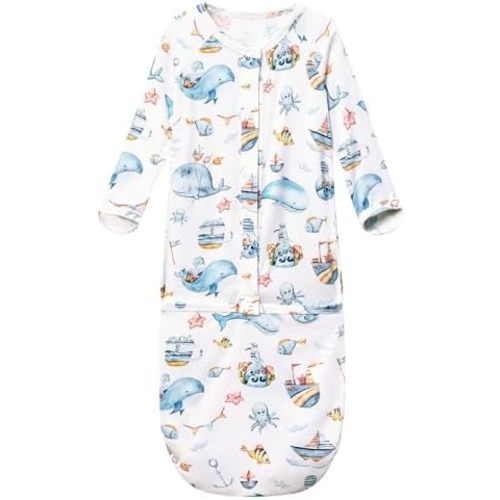 Baby Nightgowns Sleeper Gown Newborn Long Sleeve Pajama Gowns Unisex Viscose from Bamboo Infant Sleepwear