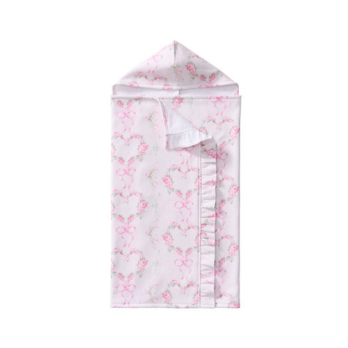 LoveShackFancy Floral Hearts Baby Hooded Towel