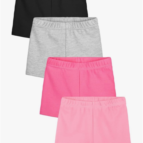 Resinta 4 Pack Baby and Toddler Girls' Cotton Bike Shorts Solid Cotton Bike Shorts Soft Pull-On Safety Shorts for Daily Wear